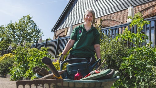 Garden staff working at Chartwell, Kent